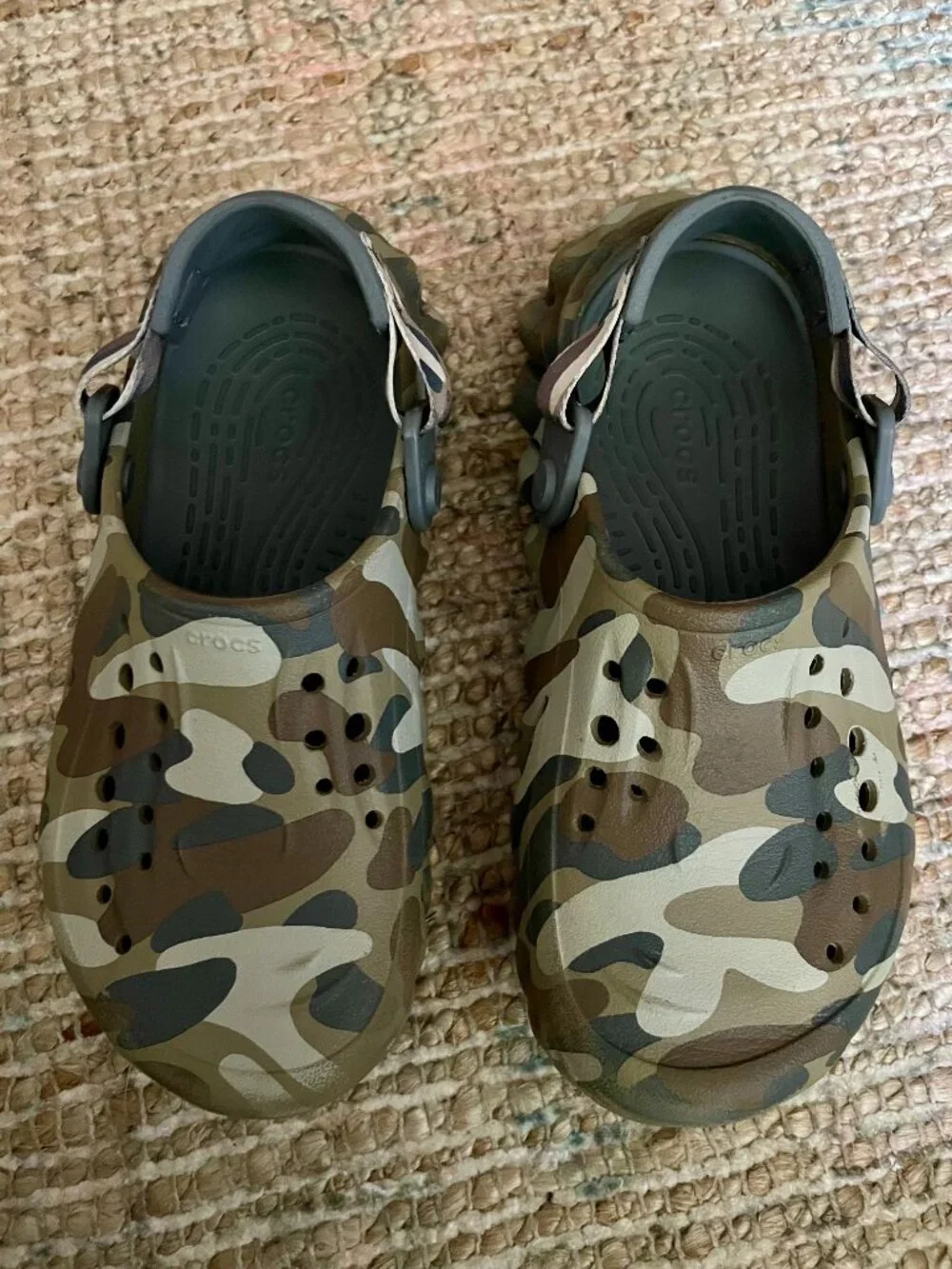Crocs Echo Duck Clog Kids J4 Camouflage Camo Slip-on Shoes Style 209118 RARE